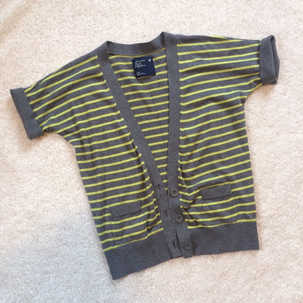 AE short sleeve striped cardigan